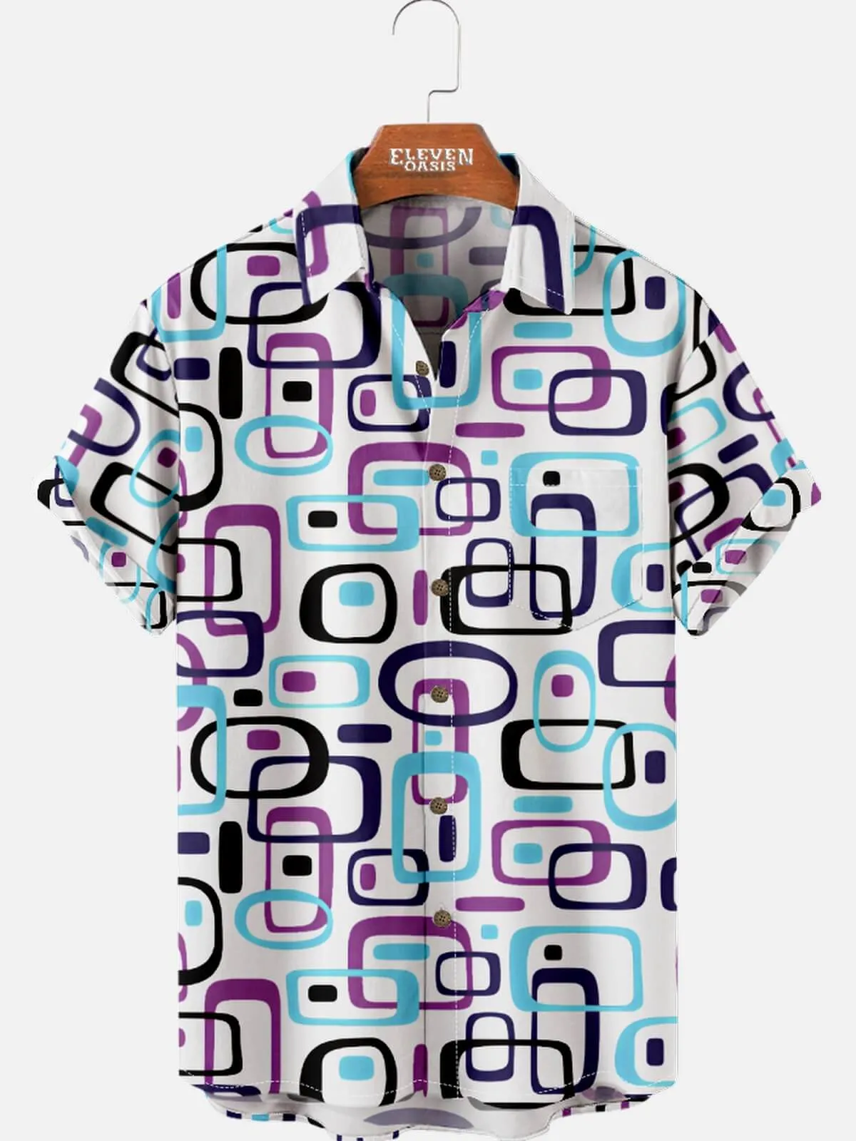 Men's Iconic 70s Pattern Short Sleeve Shirt sold by Eleven Oasis product image thumbnail 2