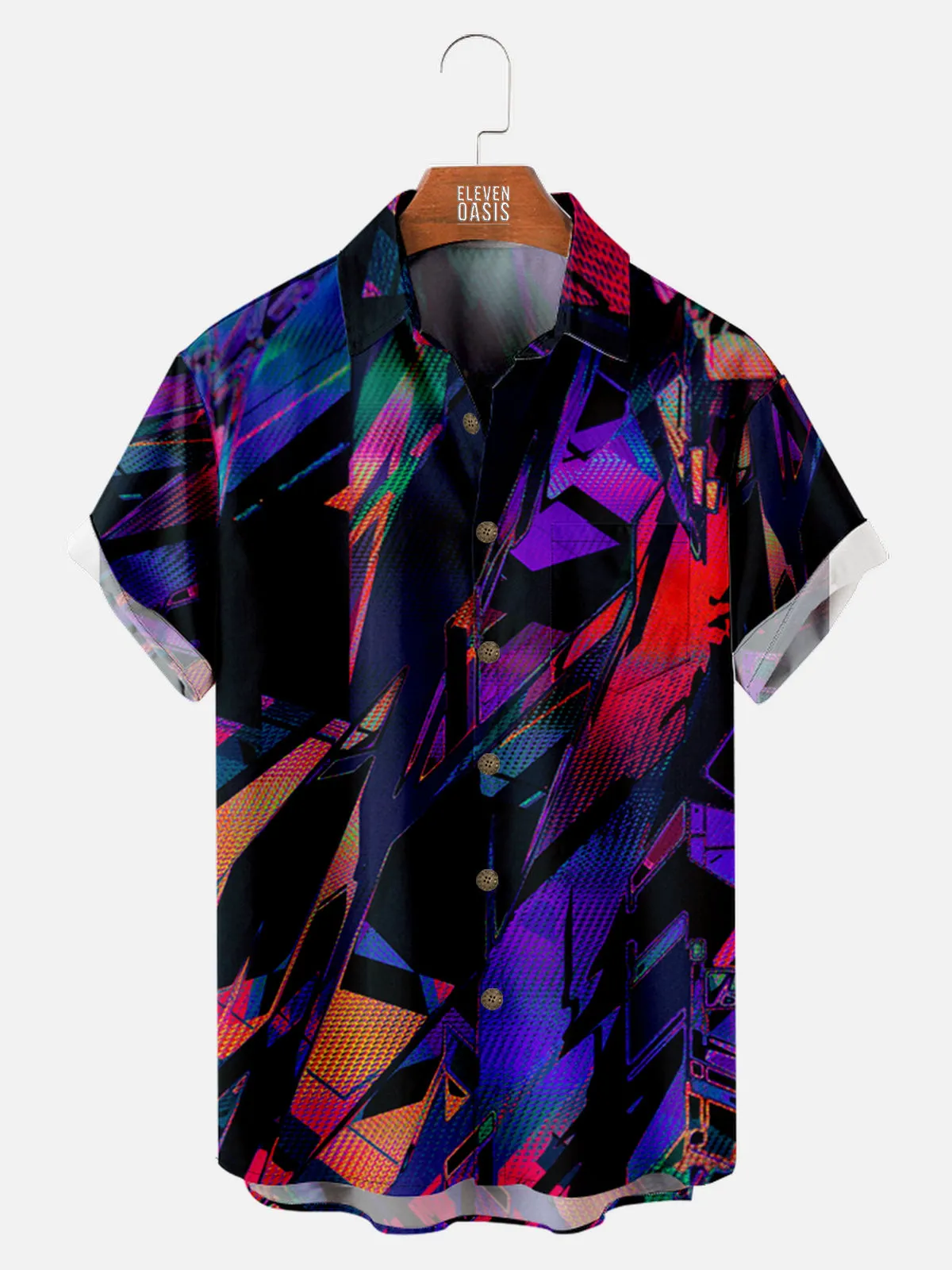 Tall Men's Abstract Digital Art Short Sleeve Shirt sold by Eleven Oasis