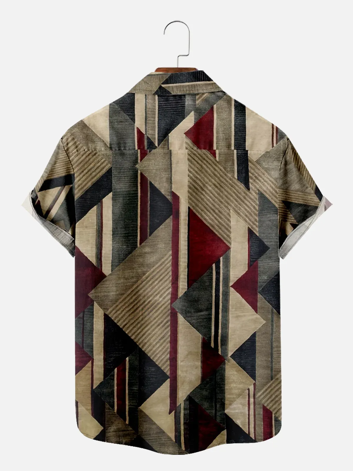 Men's Geometric Pattern Short Sleeve Shirt sold by Eleven Oasis product image thumbnail 2