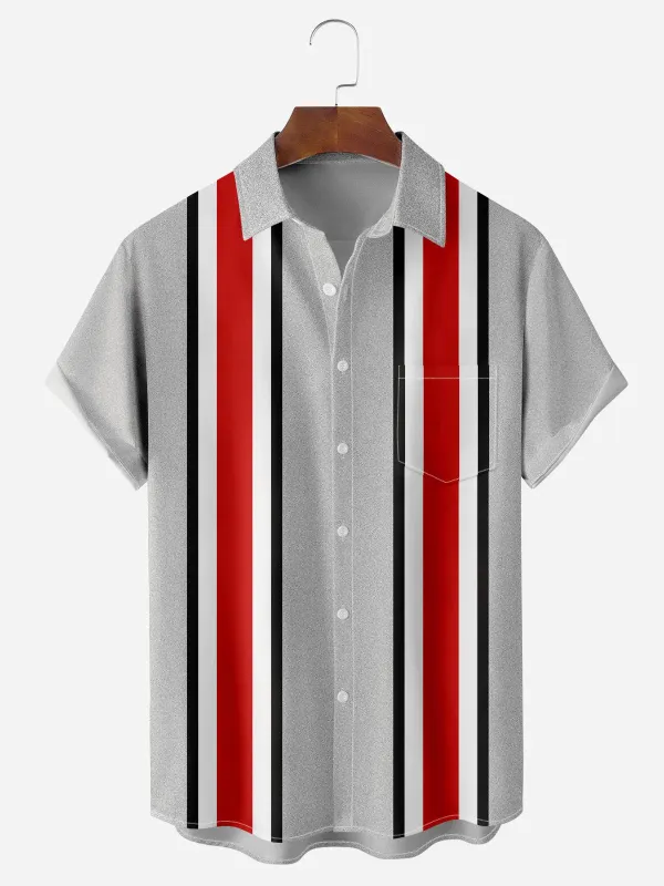 Men's Vertical Stripe Short Sleeve Shirt sold by Eleven Oasis