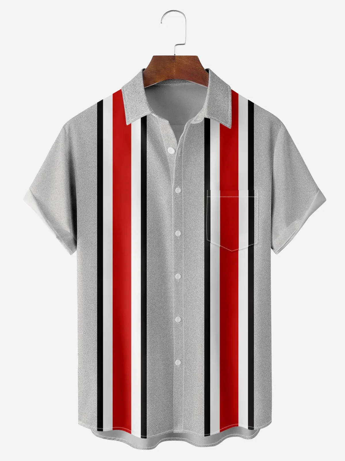 Men's Vertical Stripe Short Sleeve Shirt sold by Eleven Oasis