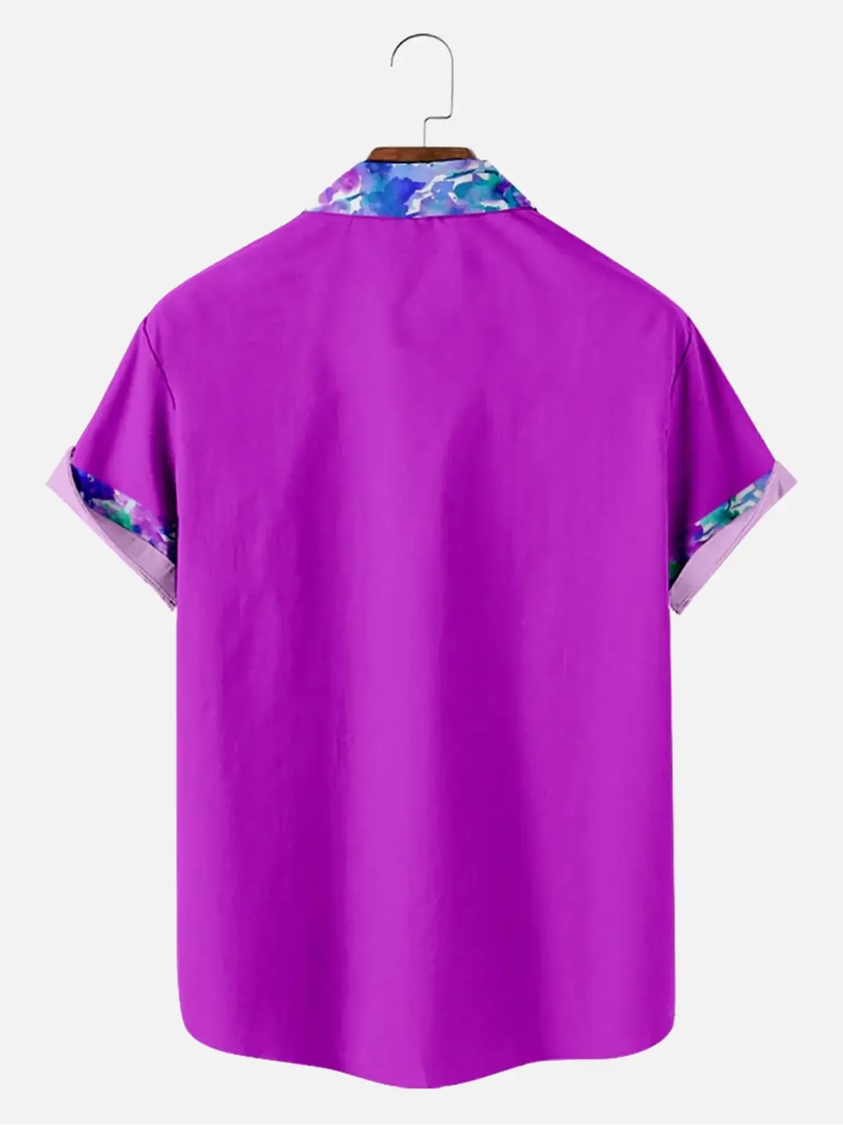 Men's Contrast Floral Accent Short Sleeve Shirt sold by Eleven Oasis product image thumbnail 2