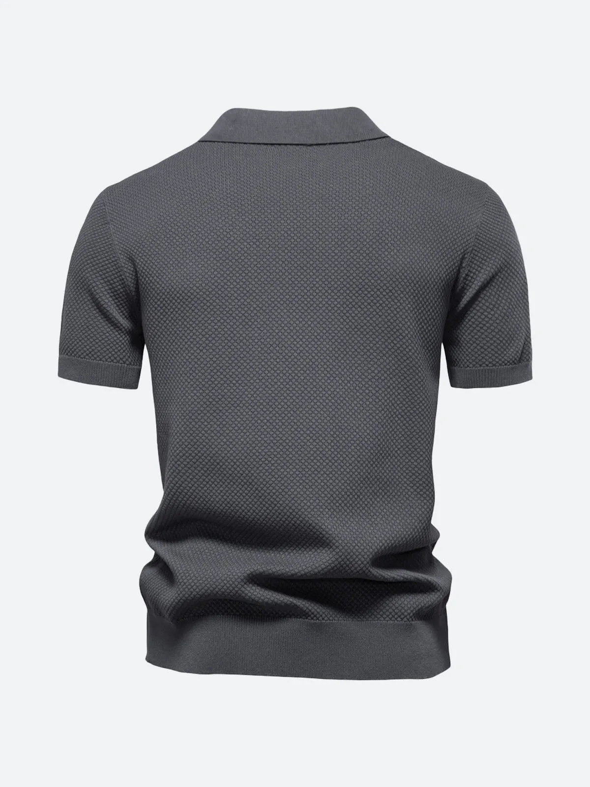 Men's Textured Knit Polo Short Sleeve Shirt sold by Eleven Oasis product image thumbnail 4