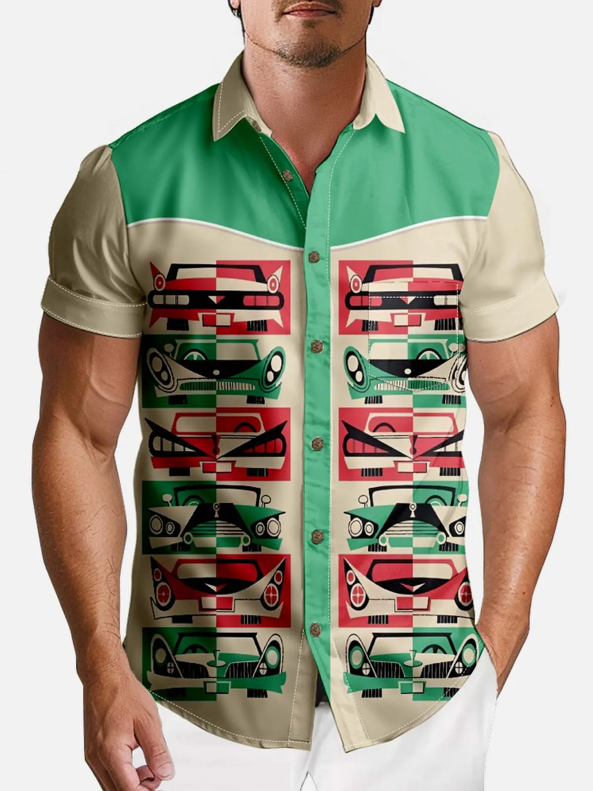 Tall Men's Vintage Hot Rod Gallery Short Sleeve Shirt sold by Eleven Oasis product image thumbnail 2