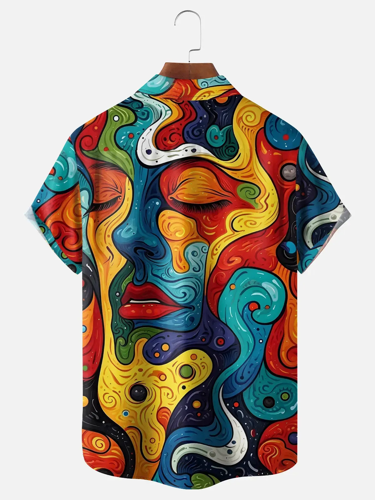 Men's Abstract Face Art Short Sleeve Shirt sold by Eleven Oasis product image thumbnail 2
