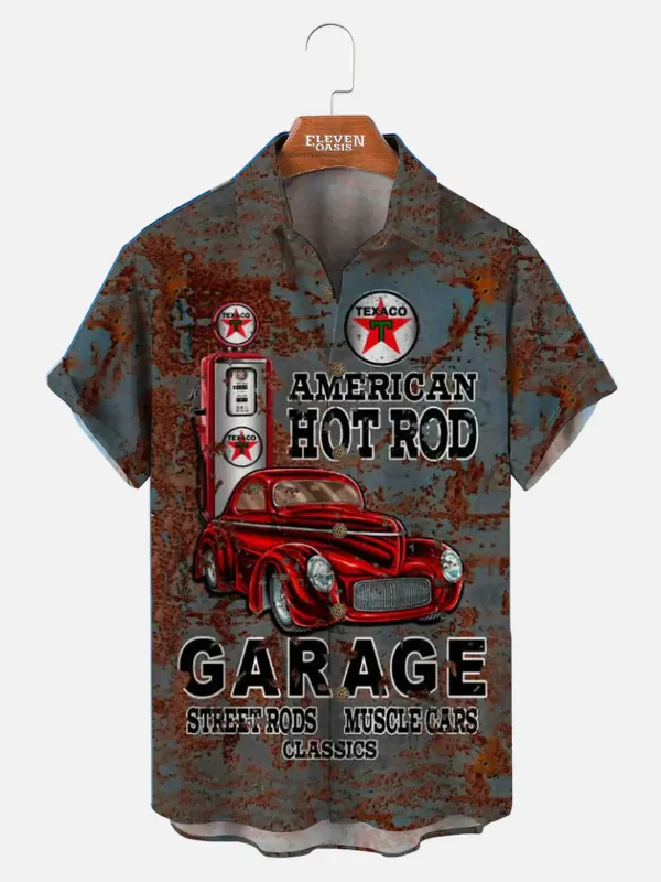 Men's American Hot Rod Garage Short Sleeve Shirt sold by Eleven Oasis