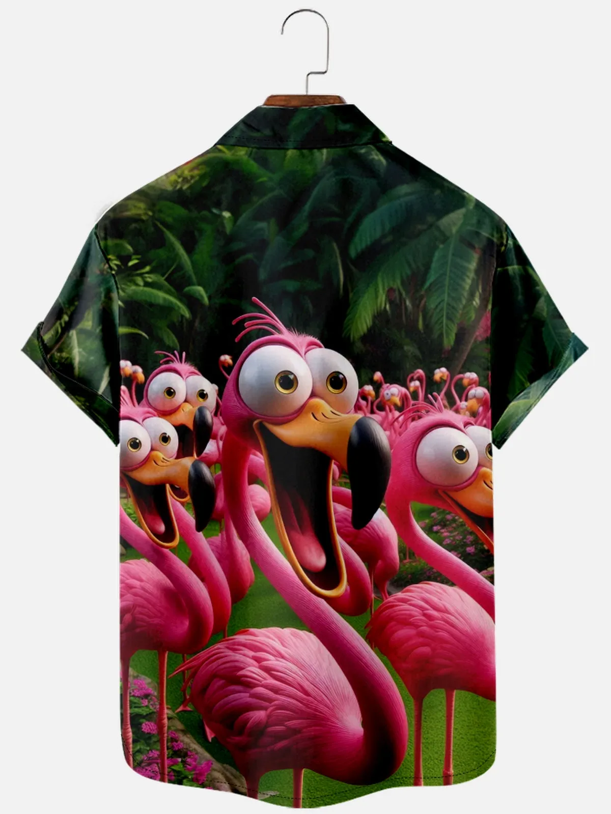 Tall Men's Vacation Flamingo Short Sleeve Shirt sold by Eleven Oasis product image thumbnail 3