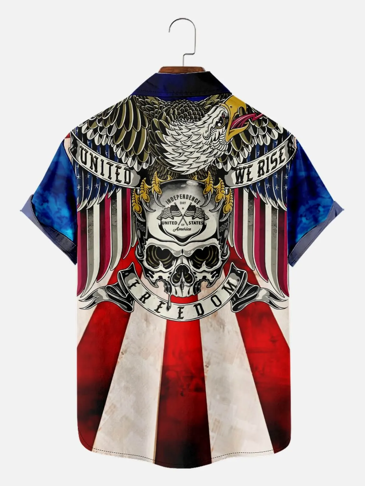 Men's United We Rise Eagle Freedom Short Sleeve Shirt sold by Eleven Oasis product image thumbnail 3