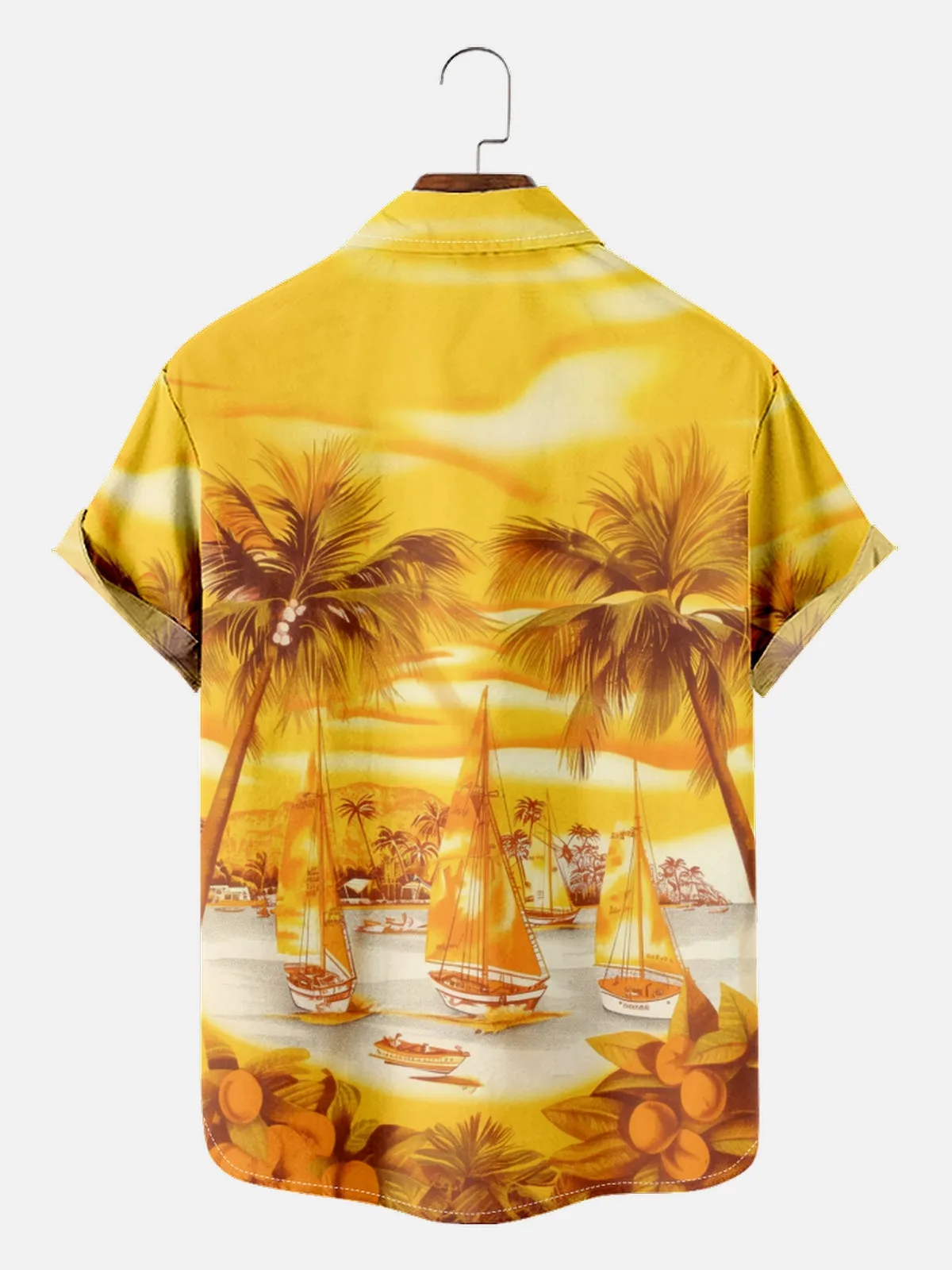 Tall Men's Golden Sunset Paradise Hawaiian Spread Collar Short Sleeve Shirt - Magnum, P.I. Wardrobe sold by Eleven Oasis product image thumbnail 4