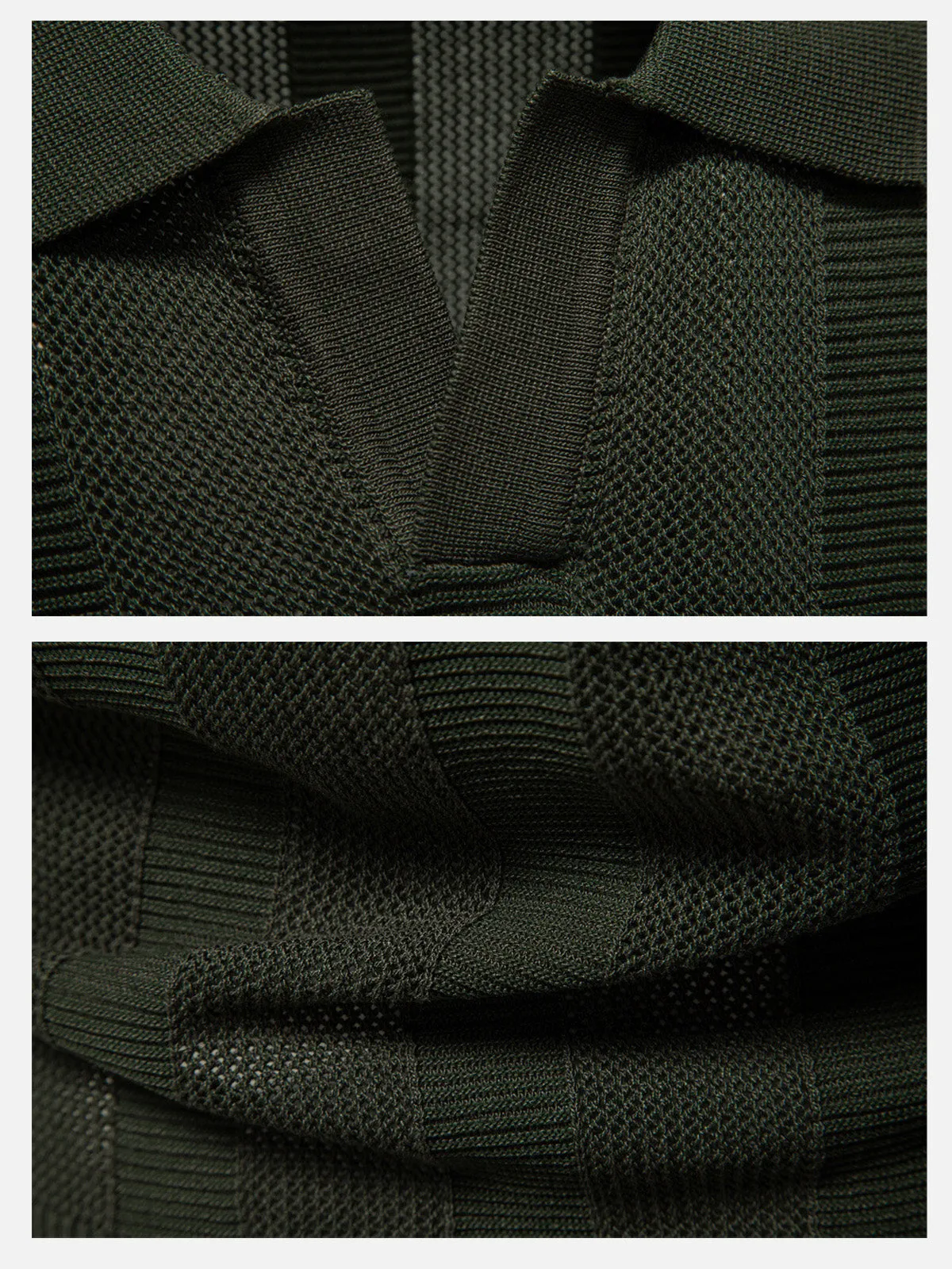 Men's Textured Stripe Knit Polo Shirt sold by Eleven Oasis product image thumbnail 3