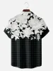 Men's Monochrome Hibiscus Floral Short Sleeve Shirt sold by Eleven Oasis