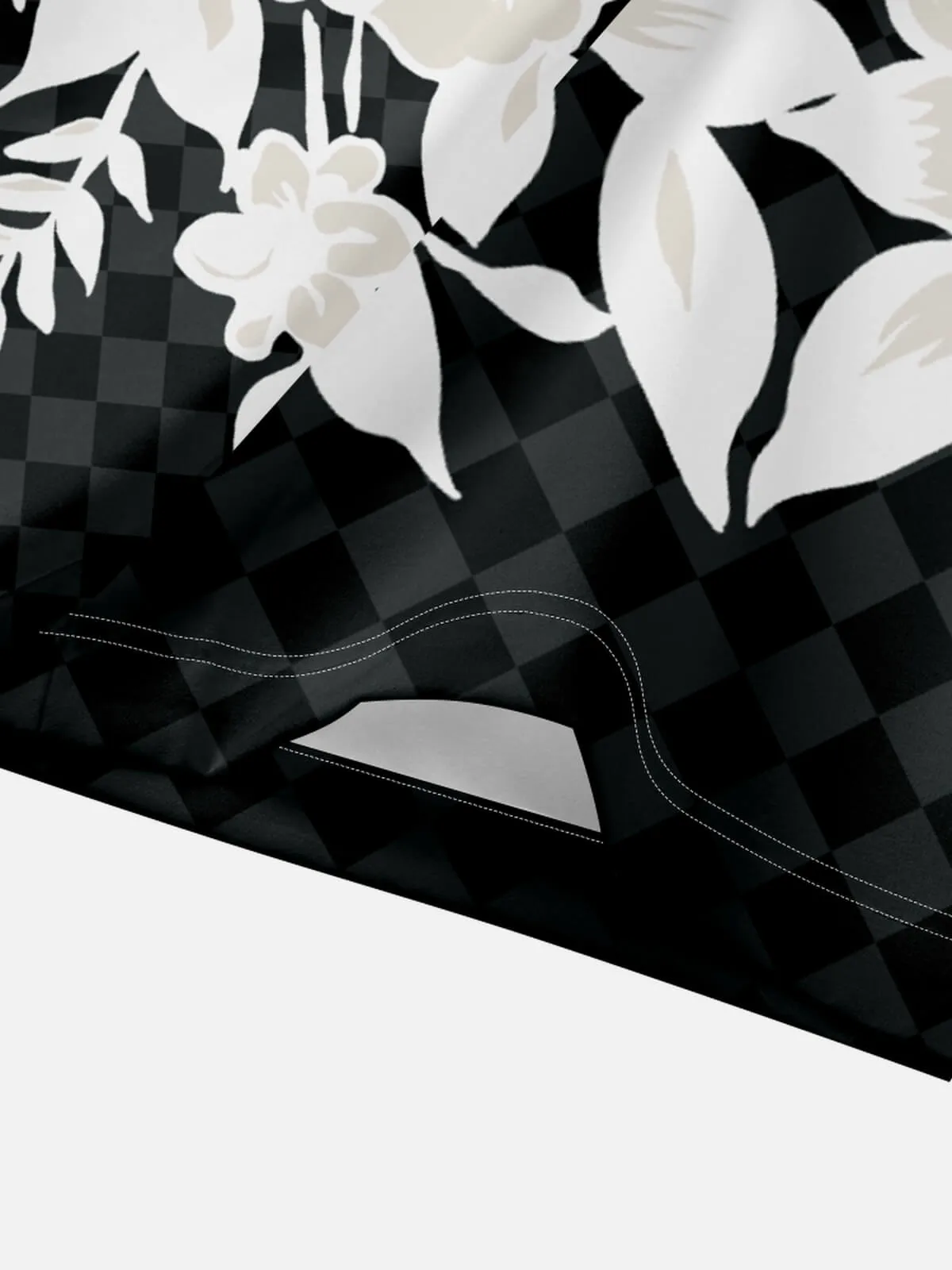 Men's Monochrome Hibiscus Floral Short Sleeve Shirt sold by Eleven Oasis product image thumbnail 3