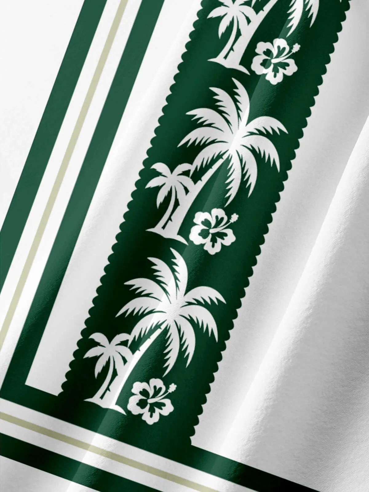 Tall Men's Tropical Palm Stripe Short Sleeve Shirt sold by Eleven Oasis product image thumbnail 3