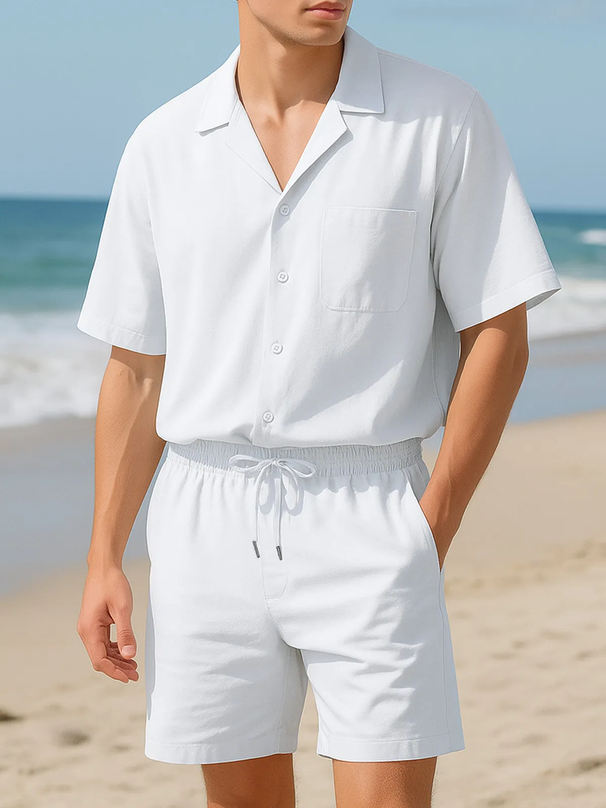 Men's Summer Casual Vacation Camp Collar Set sold by Eleven Oasis product image thumbnail 2