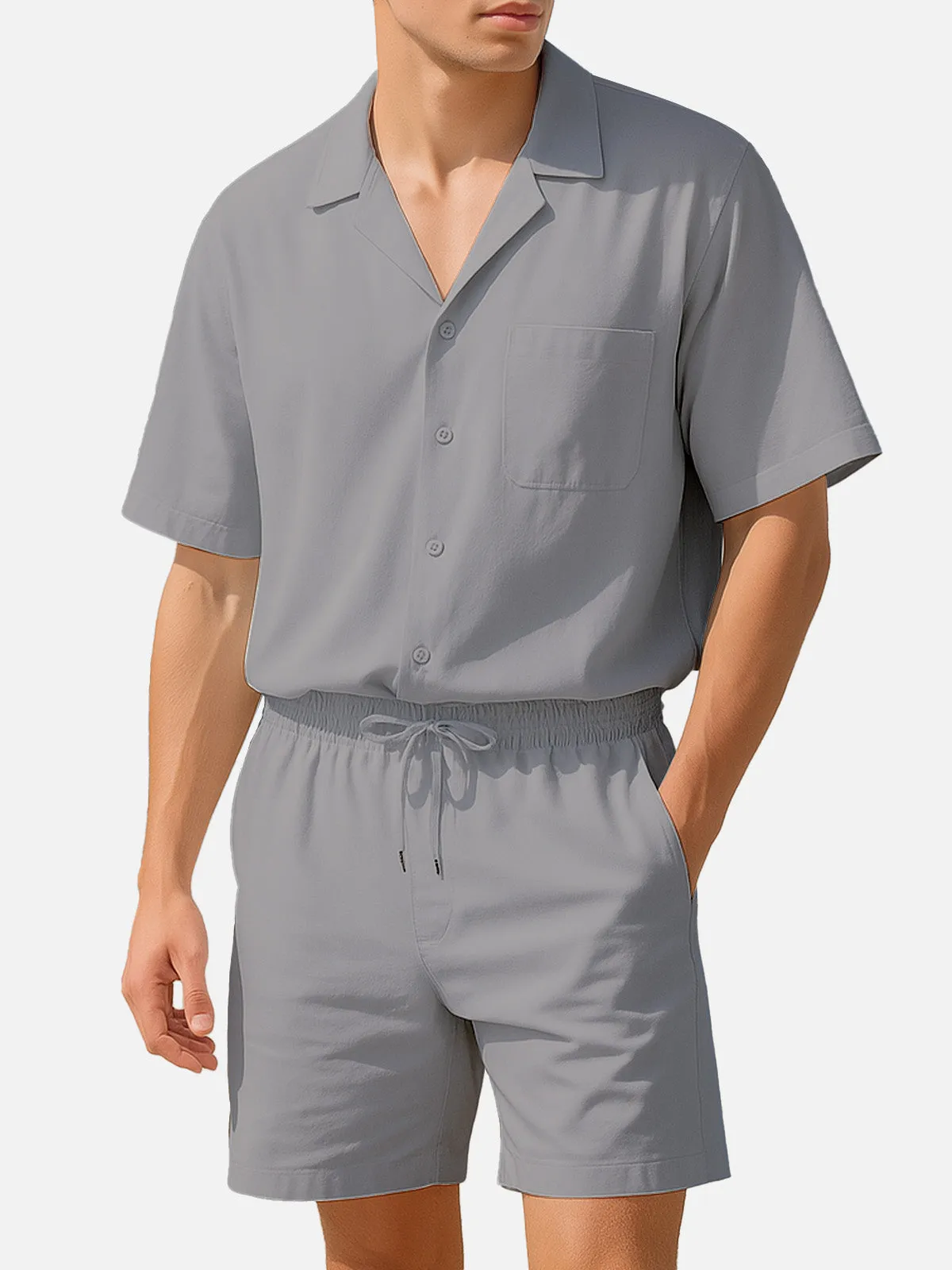 Men's Summer Casual Vacation Camp Collar Set sold by Eleven Oasis product image thumbnail 4