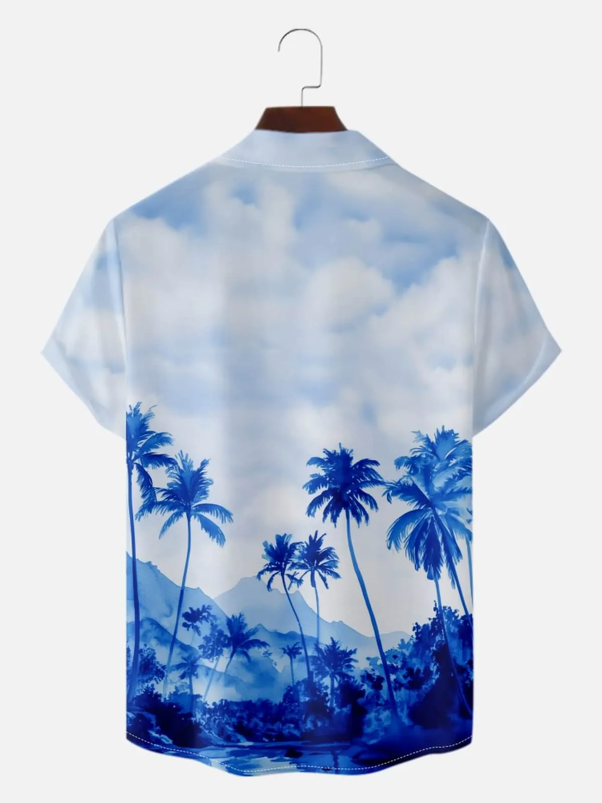 Men's Blue Tropical Skyline Hawaiian Short Sleeve Shirt sold by Eleven Oasis product image thumbnail 2