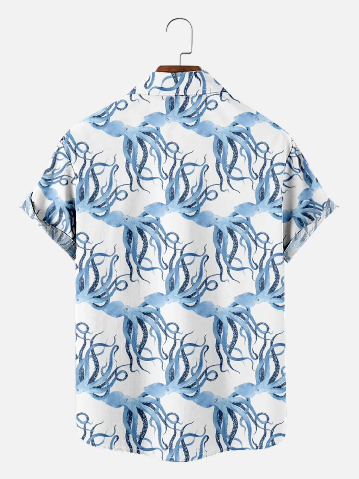 Men's Ocean Octopus Print Hawaiian Short Sleeve Shirt sold by Eleven Oasis product image thumbnail 4