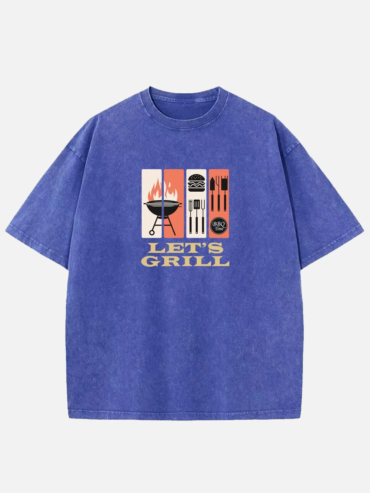 Let's Grill BBQ Tools Acid Wash Cotton T-Shirt sold by Eleven Oasis product image thumbnail 2