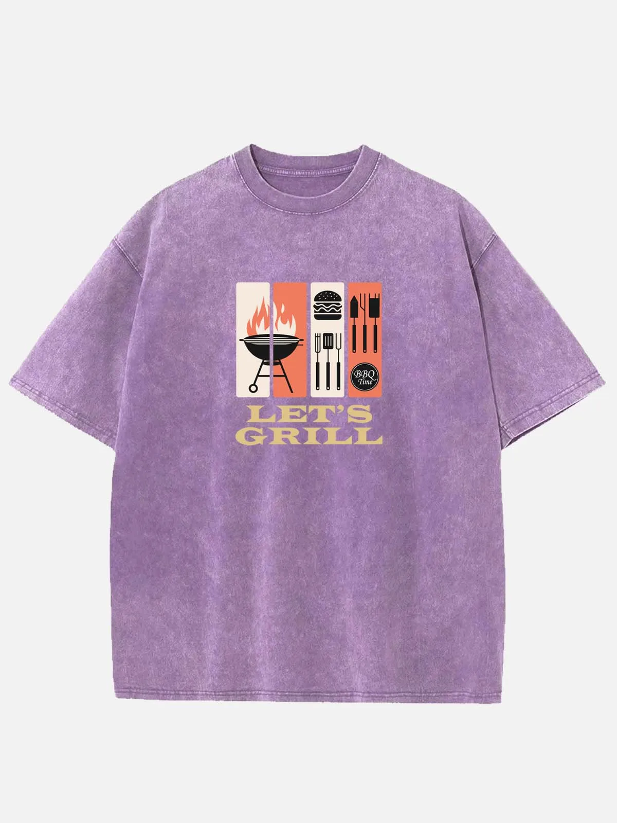 Let's Grill BBQ Tools Acid Wash Cotton T-Shirt sold by Eleven Oasis product image thumbnail 3