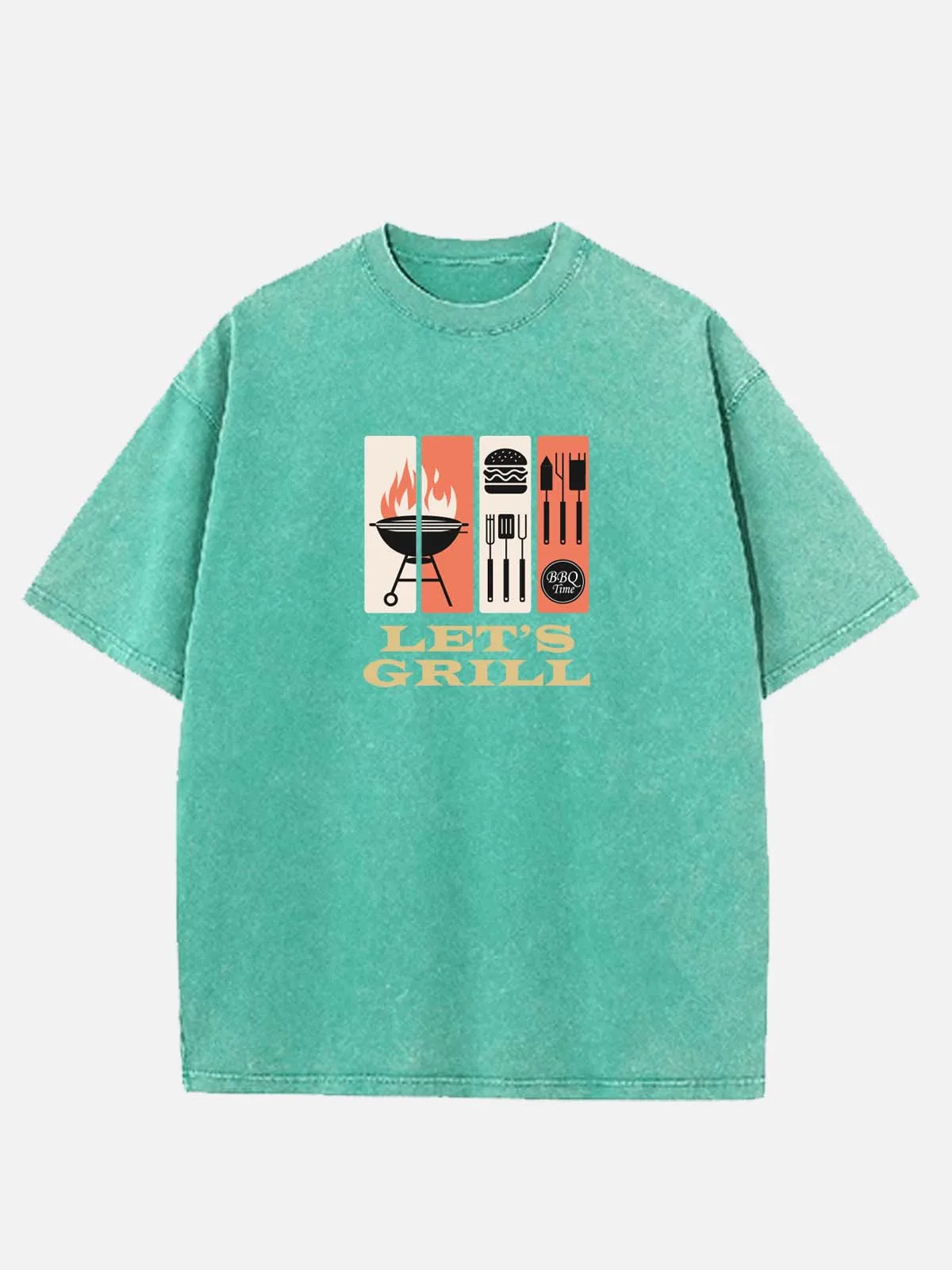 Let's Grill BBQ Tools Acid Wash Cotton T-Shirt sold by Eleven Oasis product image thumbnail 4