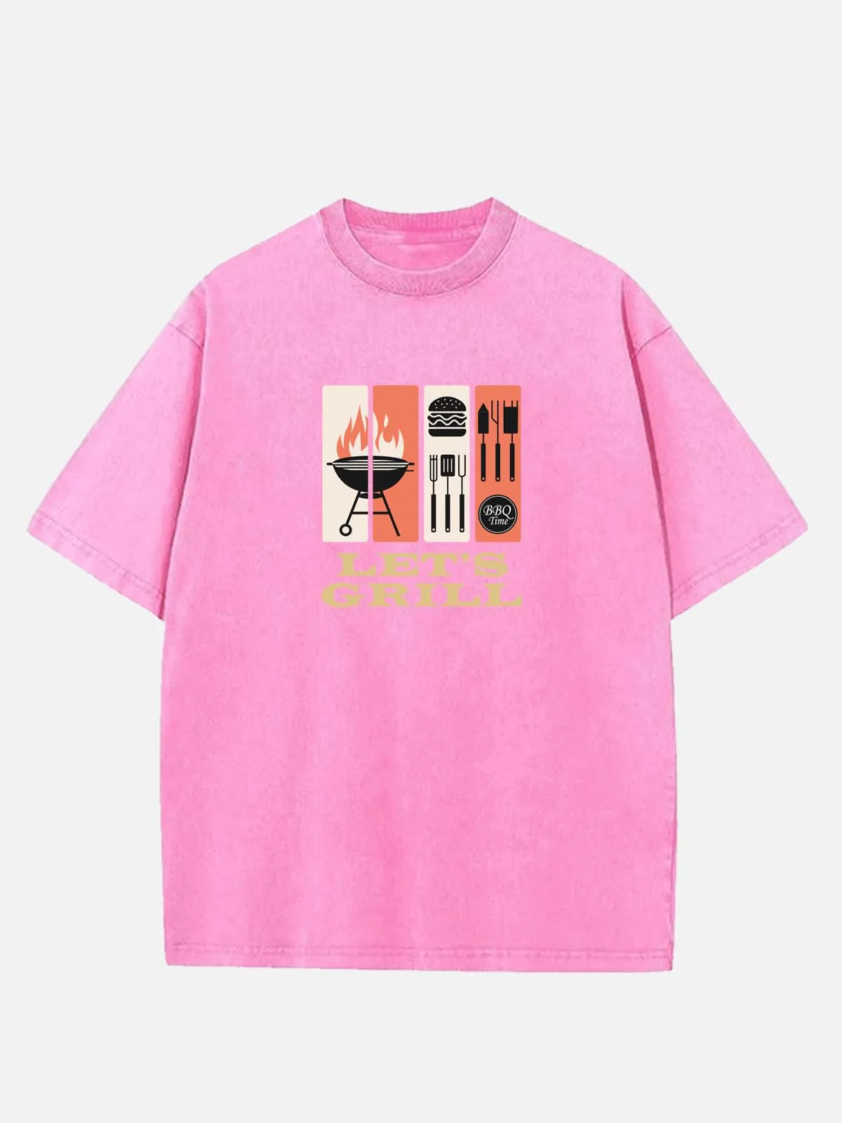 Let's Grill BBQ Tools Acid Wash Cotton T-Shirt sold by Eleven Oasis product image thumbnail 5