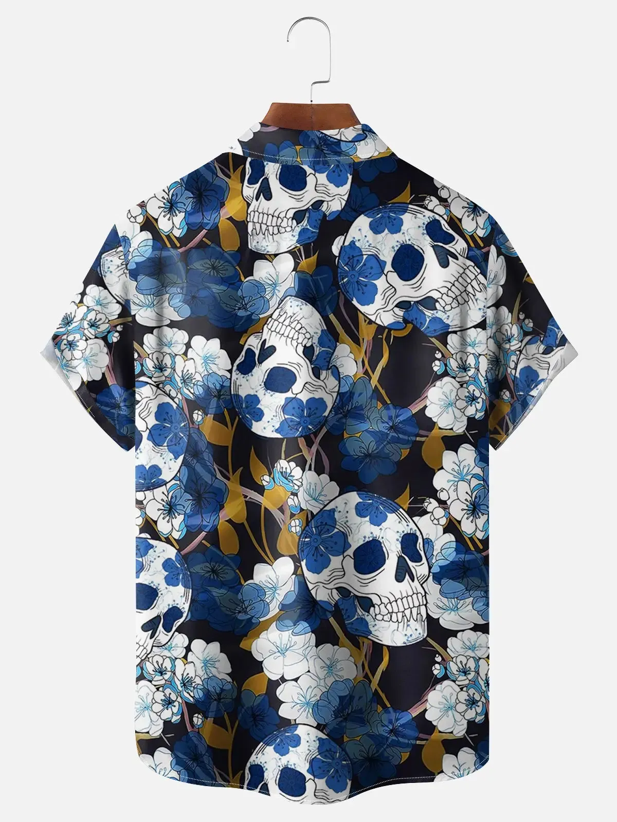 Men's Skull Hibiscus Hawaiian Short Sleeve Shirt sold by Eleven Oasis product image thumbnail 2