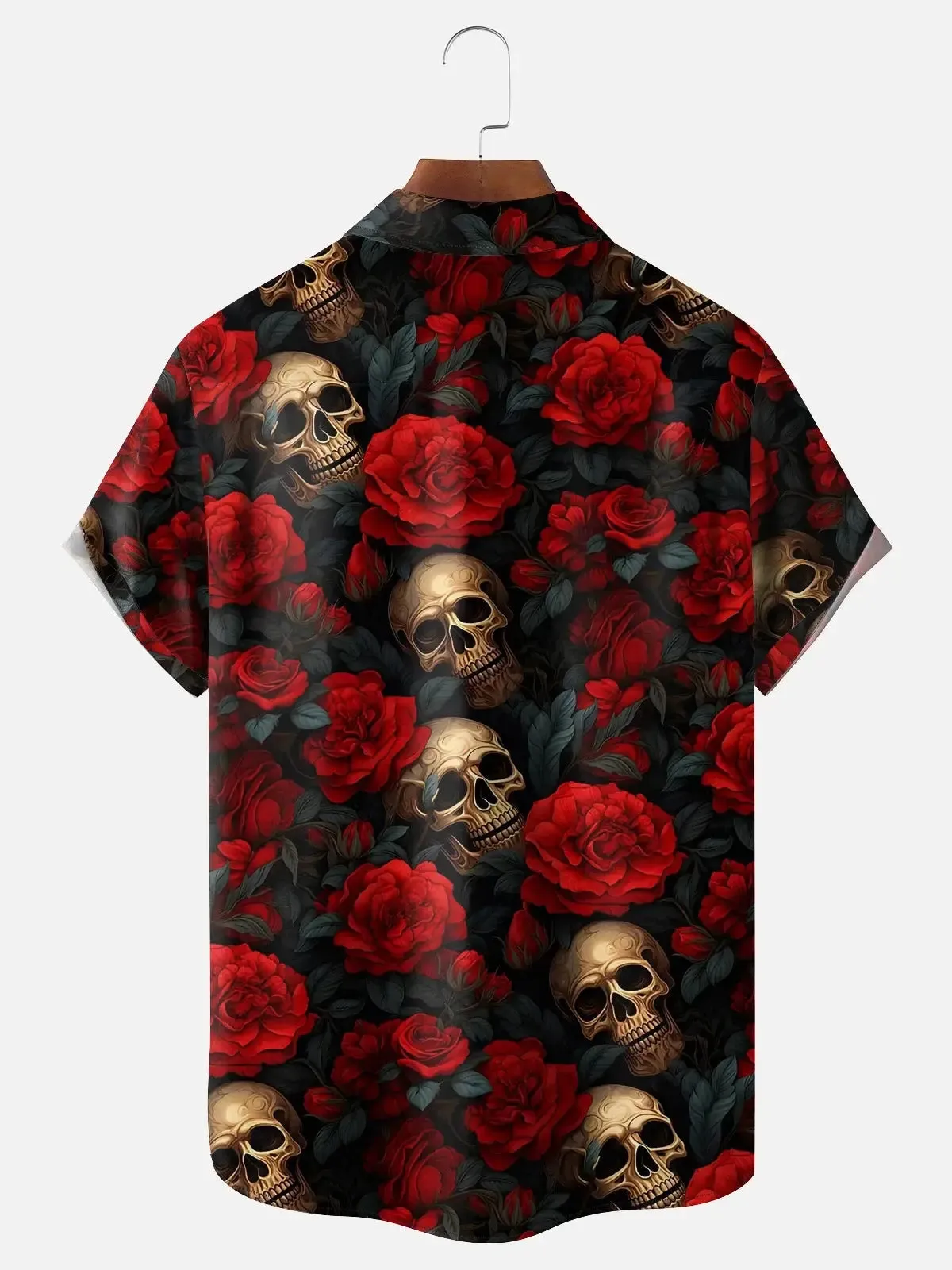 Men's Skulls and Roses Short Sleeve Shirt sold by Eleven Oasis product image thumbnail 2