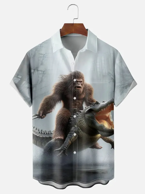 Men's Bigfoot Gator Wrangler Short Sleeve Shirt sold by Eleven Oasis