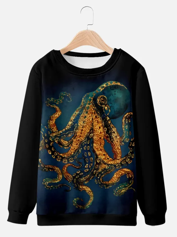 Golden Kraken Depths Sweatshirt sold by Eleven Oasis
