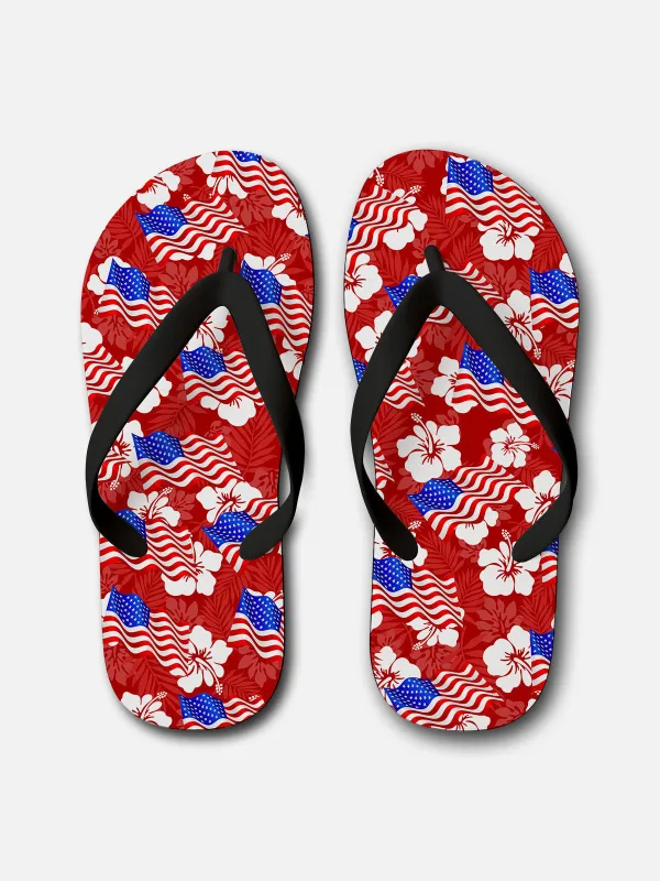 Men's Stars Stripes & Aloha Flip Flops made by Eleven Oasis