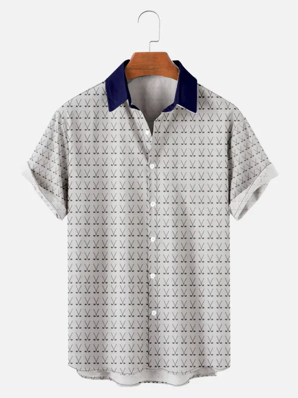 Men's Crossed Golf Putters Short Sleeve Shirt sold by Eleven Oasis