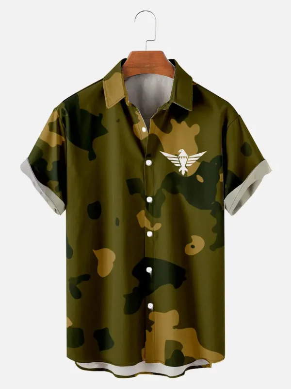 Men's Eagle Camo Short Sleeve Shirt sold by Eleven Oasis