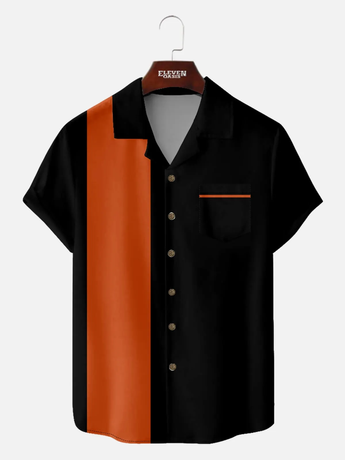 Men's Color Block Panel Short Sleeve Shirt sold by Eleven Oasis product image thumbnail 3