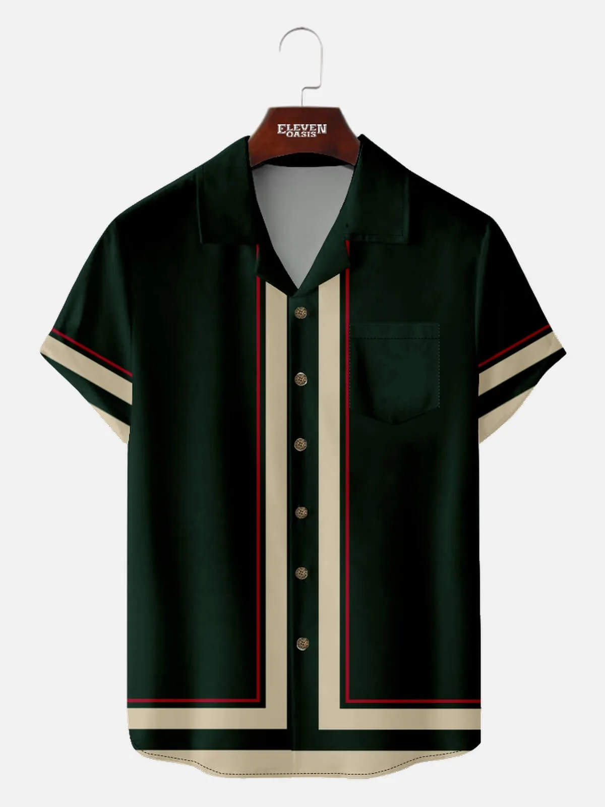Men's Contrast Trim Border Short Sleeve Shirt sold by Eleven Oasis product image thumbnail 2