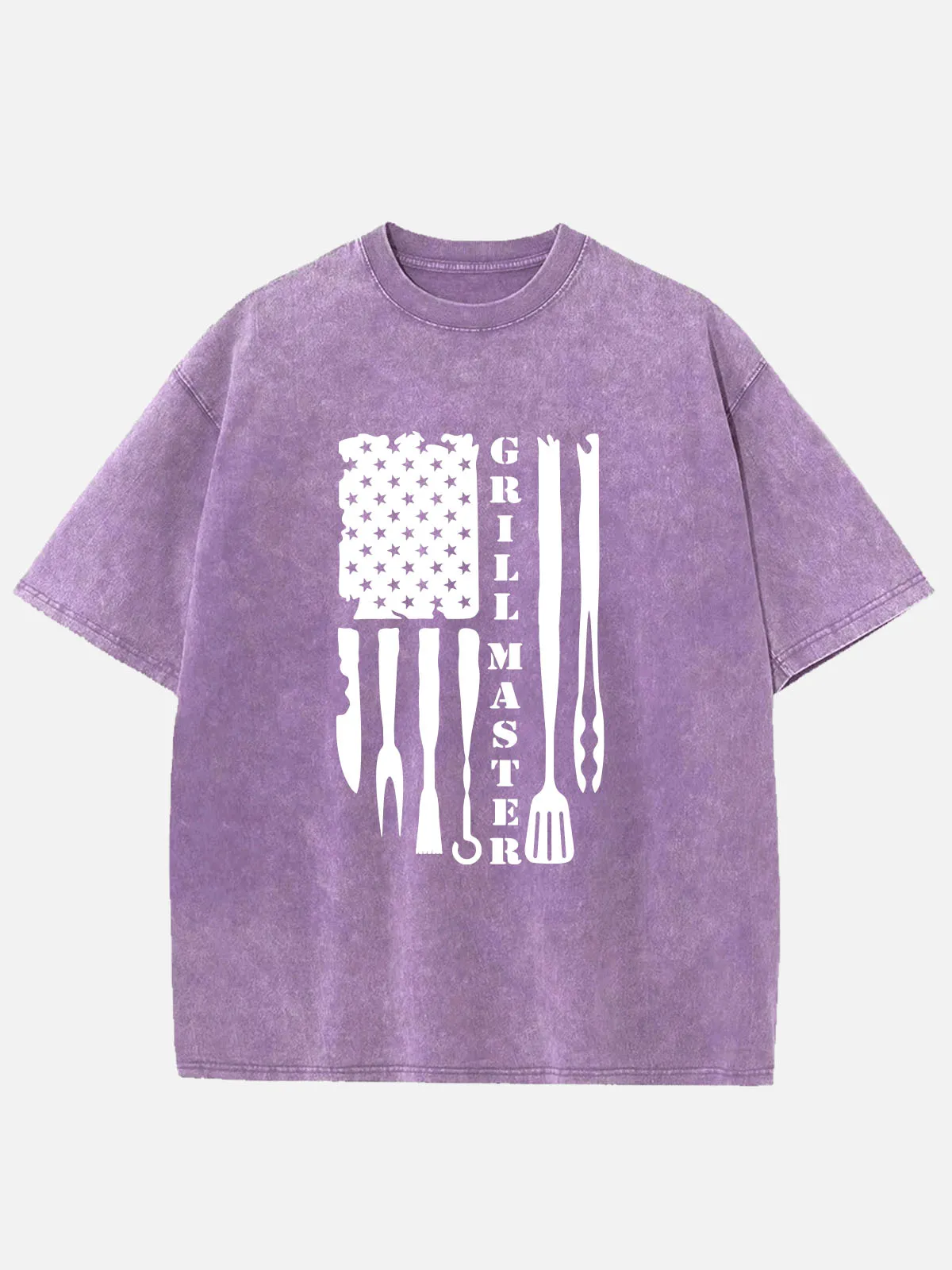 Grill Master BBQ American Flag Acid Wash Cotton T-Shirt sold by Eleven Oasis product image thumbnail 3