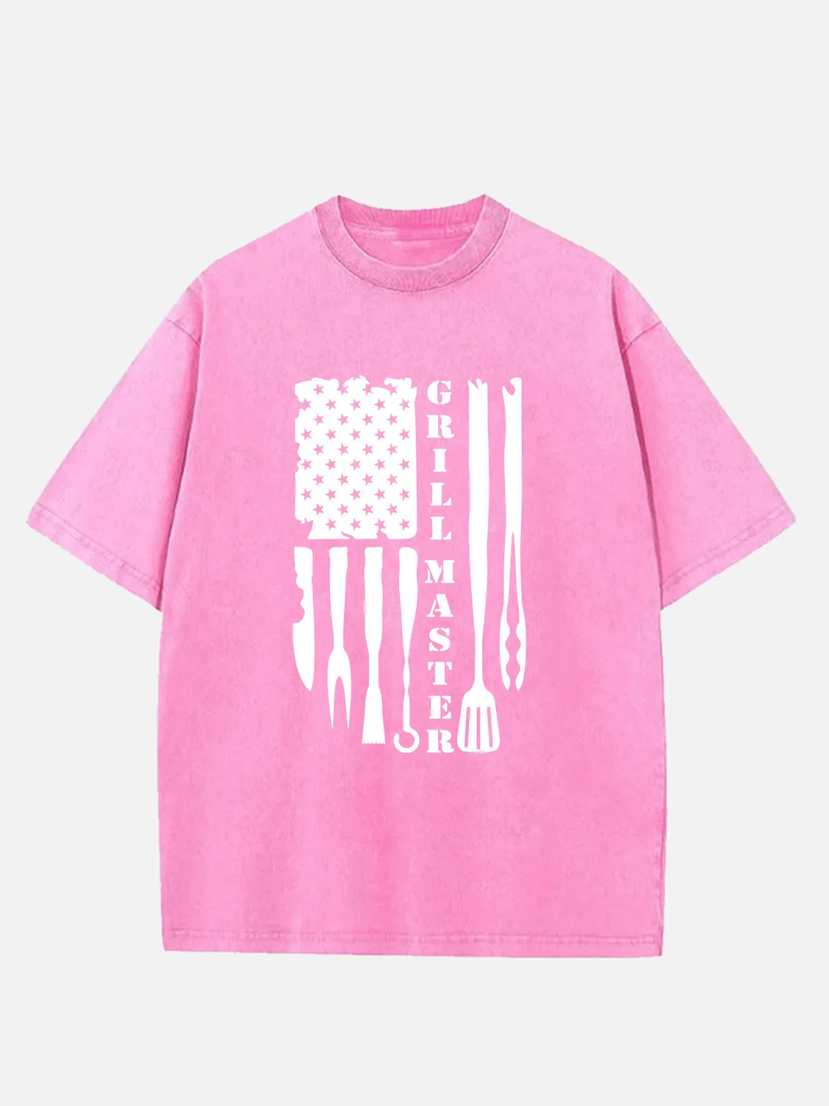 Grill Master BBQ American Flag Acid Wash Cotton T-Shirt sold by Eleven Oasis product image thumbnail 5