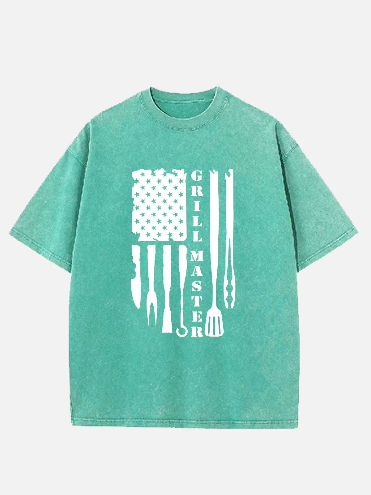 Grill Master BBQ American Flag Acid Wash Cotton T-Shirt sold by Eleven Oasis product image thumbnail 4