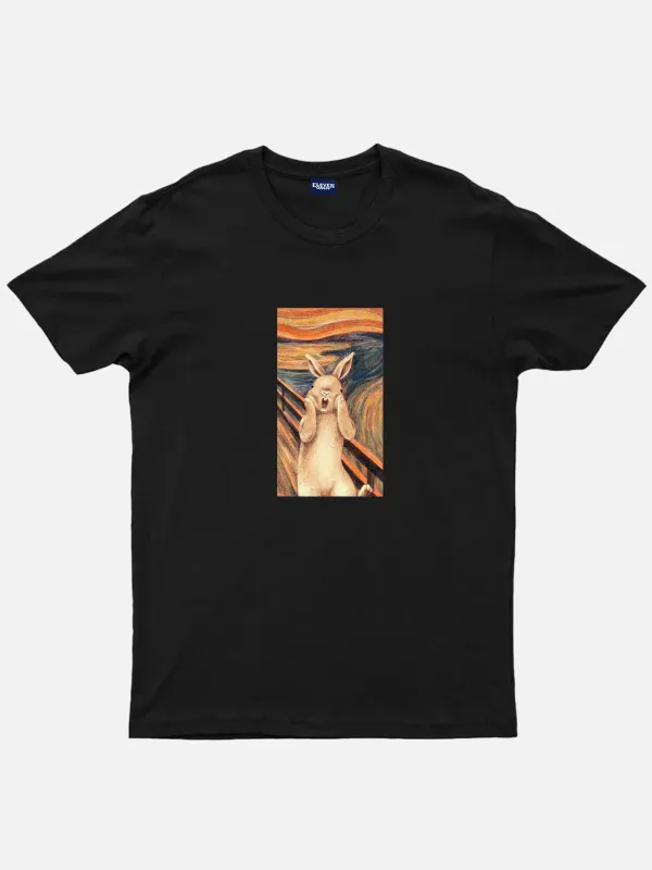 Easter Bunny Scream Art Parody Cotton T-Shirt sold by Eleven Oasis
