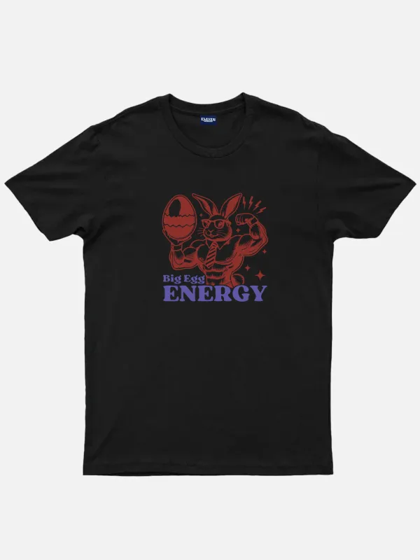 Easter Muscle Bunny Big Egg Energy Cotton T-Shirt sold by Eleven Oasis