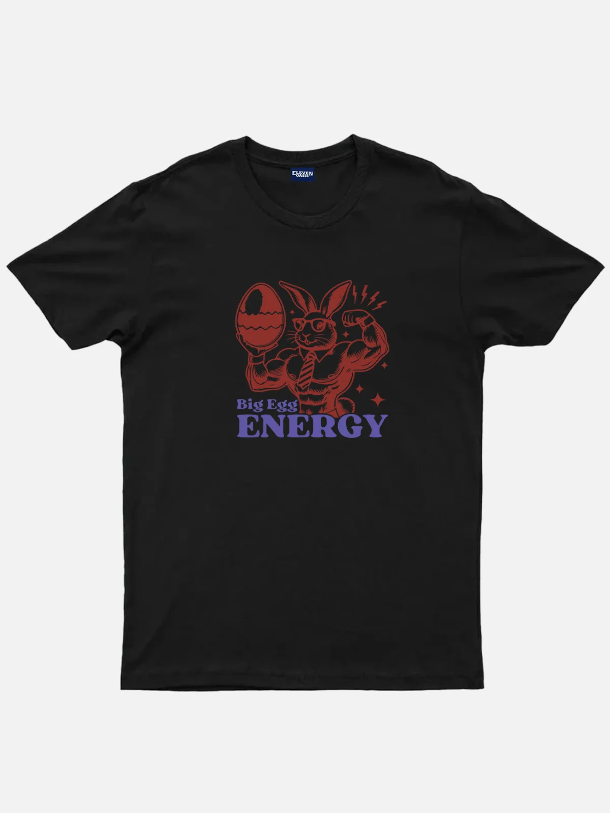 Easter Muscle Bunny Big Egg Energy Cotton T-Shirt sold by Eleven Oasis