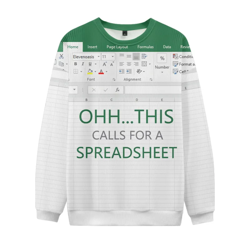 Office Humor Excel Spreadsheet Sweatshirt sold by Eleven Oasis