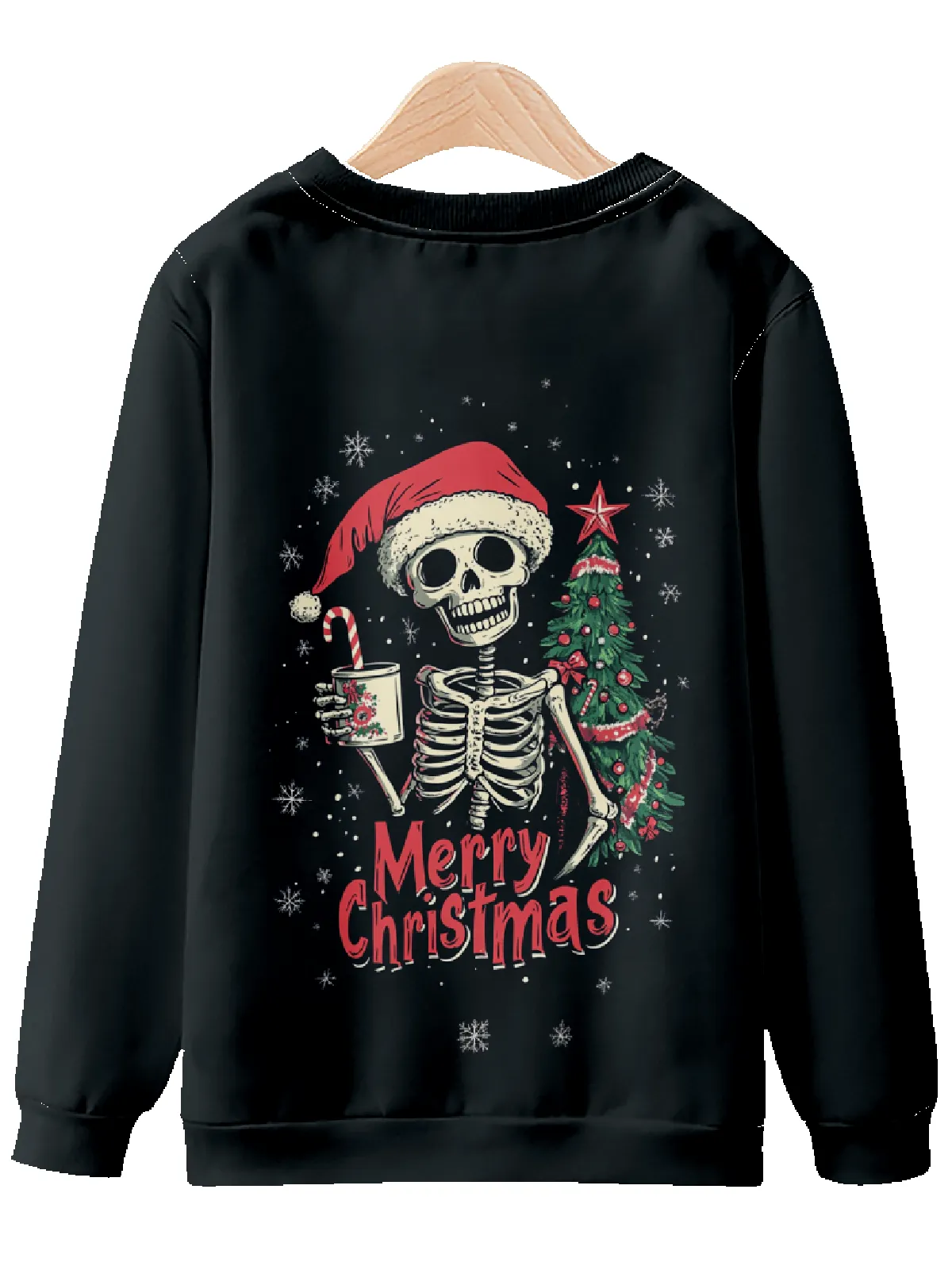 Skeleton Wishes You a Merry Christmas Sweatshirt sold by Eleven Oasis product image thumbnail 2