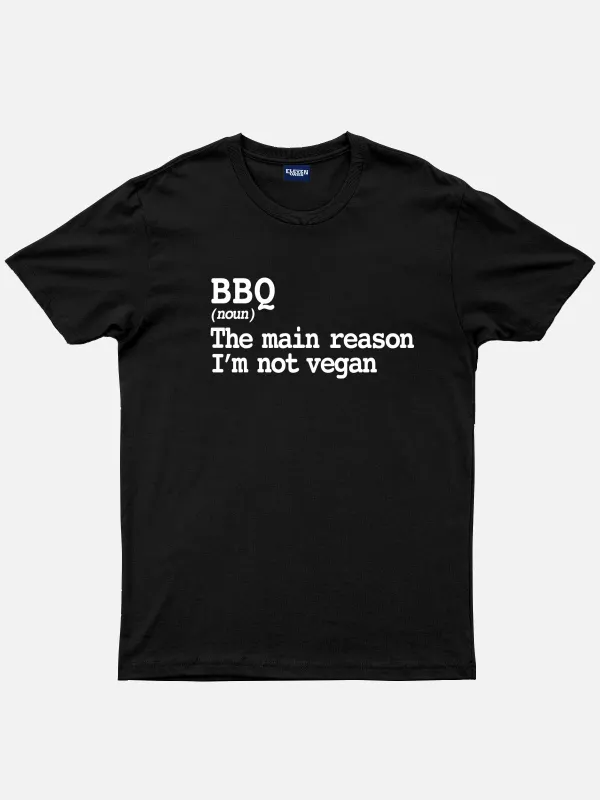 BBQ Not Vegan Definition Cotton T-Shirt sold by Eleven Oasis