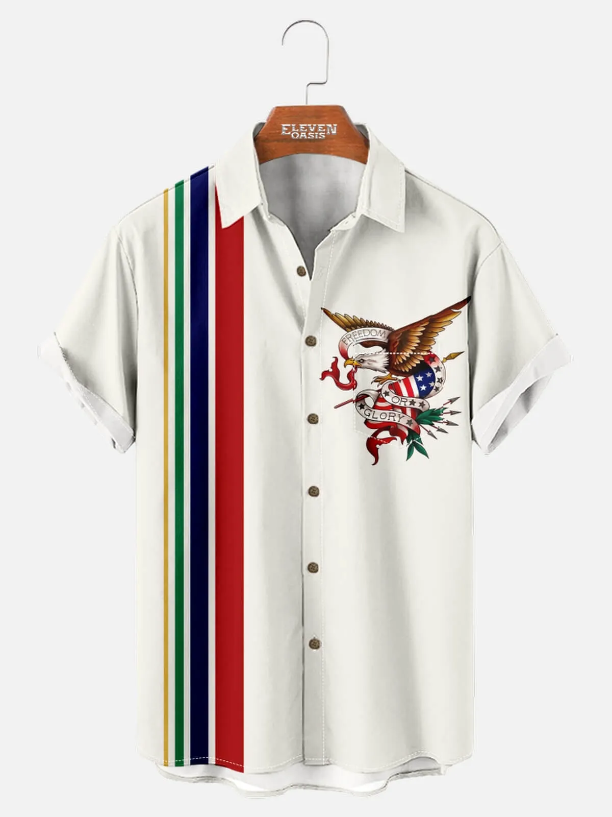 Tall Men's Freedom Glory Eagle Short Sleeve Shirt sold by Eleven Oasis