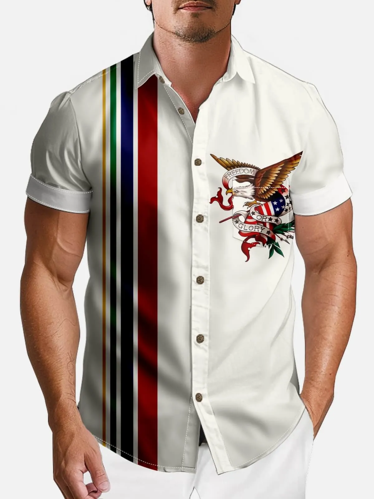 Tall Men's Freedom Glory Eagle Short Sleeve Shirt sold by Eleven Oasis product image thumbnail 2