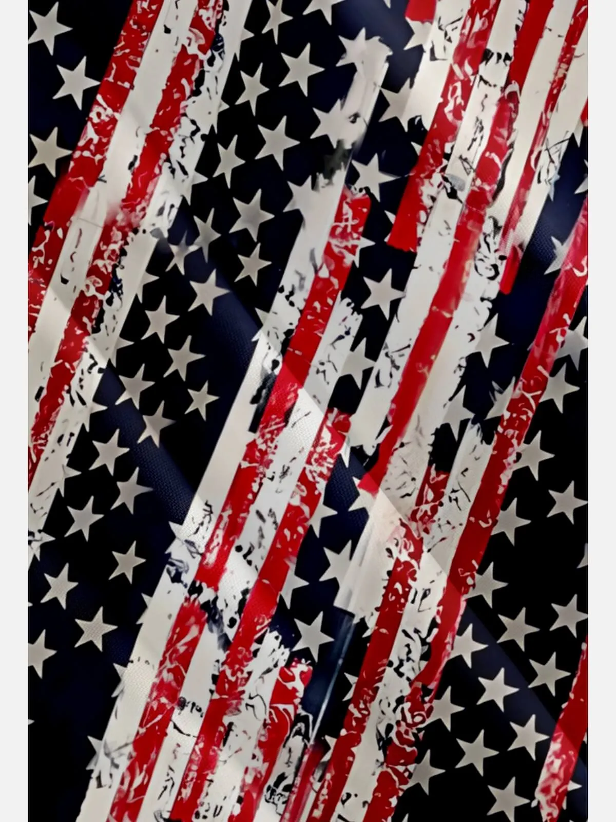 Tall Men's Distressed Stars & Stripes Hawaiian Short Sleeve Shirt sold by Eleven Oasis product image thumbnail 3