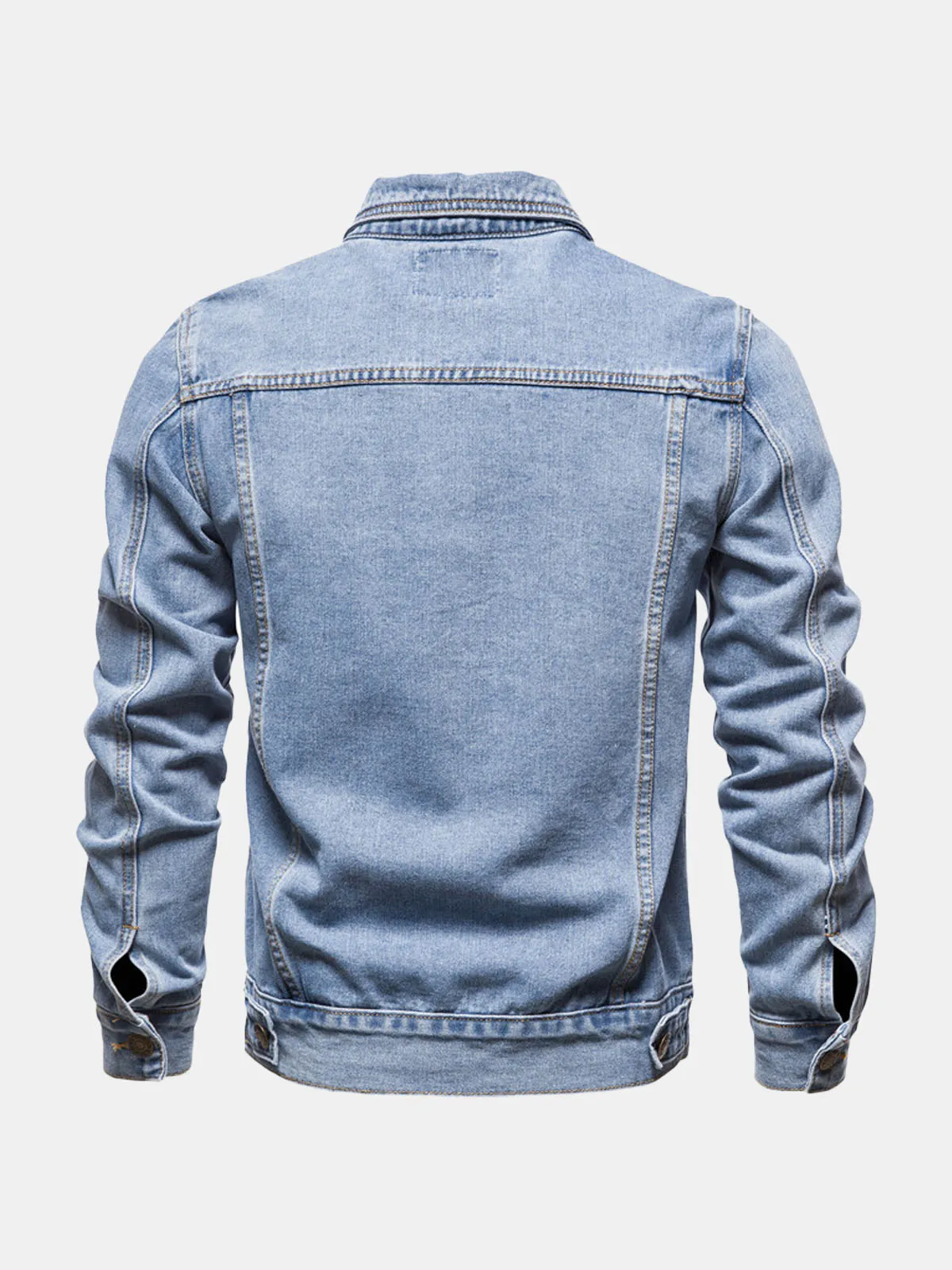 Men's Classic Button Denim Jacket sold by Eleven Oasis product image thumbnail 5
