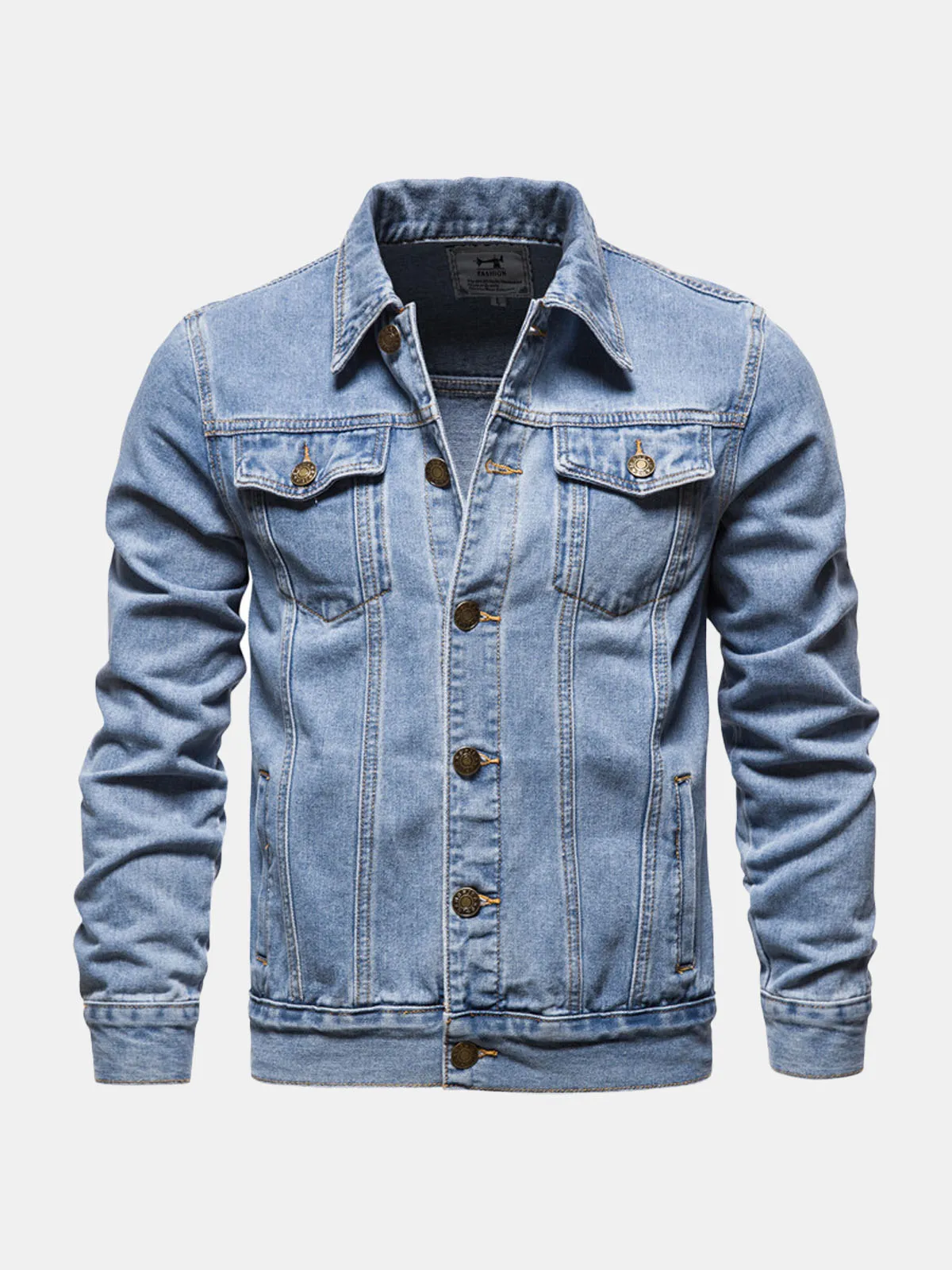 Men's Classic Button Denim Jacket sold by Eleven Oasis