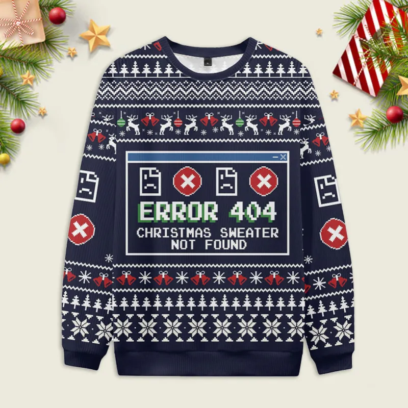 Error 404 Christmas Not Found Ugly Christmas Sweater sold by Eleven Oasis