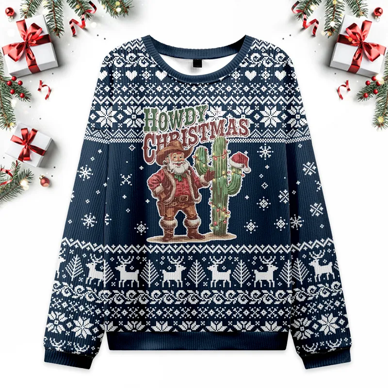 Santa Says Howdy Ugly Christmas Sweater sold by Eleven Oasis